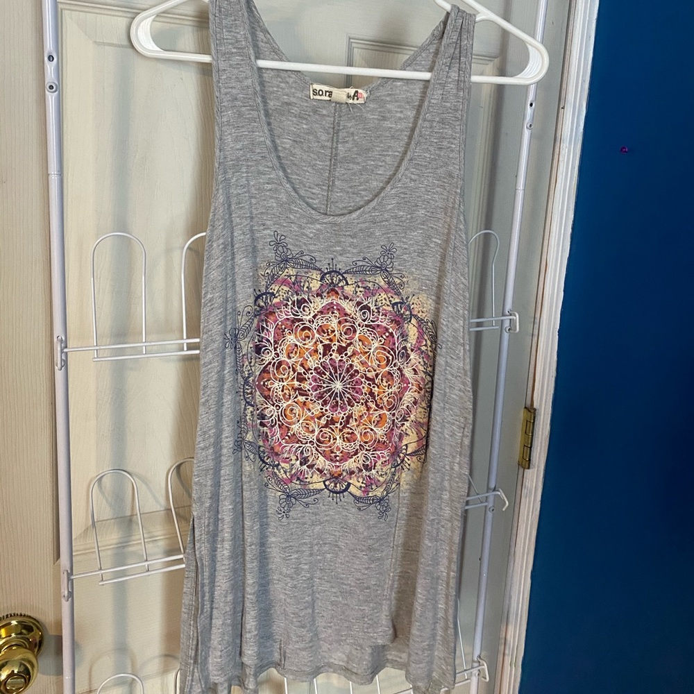 Patterned Loose Tank Top